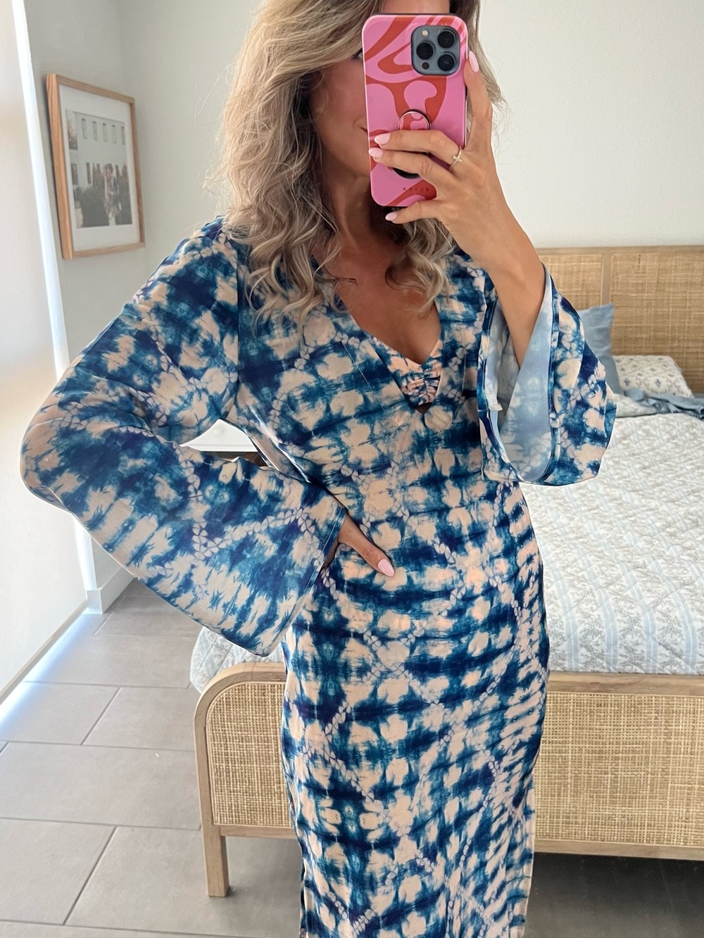 Skatie Blue & Cream Tie-Dye Coverup/Dress - Picture 2 of 6